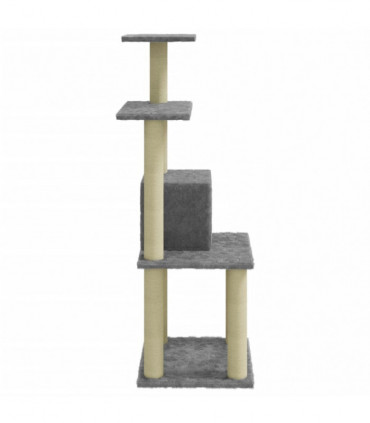 Cat Tree with Sisal Scratching Posts Light Grey 105 cm
