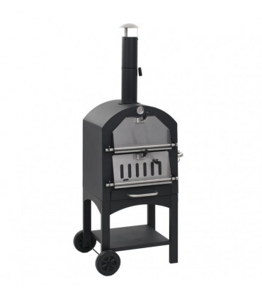 Charcoal Fired Outdoor Pizza Oven with Fireclay Stone