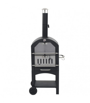 Charcoal Fired Outdoor Pizza Oven with Fireclay Stone