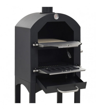 Charcoal Fired Outdoor Pizza Oven with Fireclay Stone
