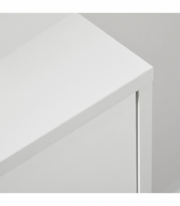 Chest of Drawers 3-Drawer Dresser Storage Organiser with Wood Legs, White