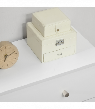 Chest of Drawers 3-Drawer Dresser Storage Organiser with Wood Legs, White