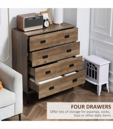 Chest of Drawers, 4 Drawer Unit Storage Chest Bedroom Living Room