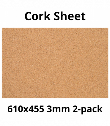 Cork Sheet - 610x455mm - 3mm - Décor and DIY - Pack of 2