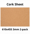 Cork Sheet - 610x455mm - 3mm - Décor and DIY - Pack of 2