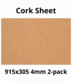 Cork Sheet - 915x305mm - 4mm - Décor and DIY - Pack of 2
