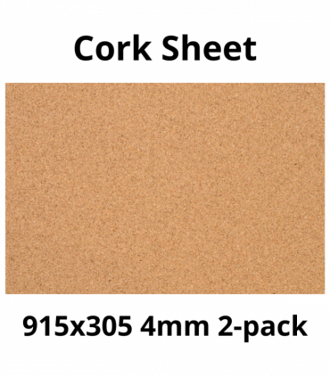 Cork Sheet - 915x305mm - 4mm - Décor and DIY - Pack of 2