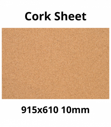 Cork Sheet - 915x610mm - 10mm - Décor and DIY - Pack of 1