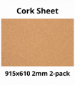 Cork Sheet - 915x610mm - 2mm - Décor and DIY - Pack of 2