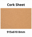 Cork Sheet - 915x610mm - 8mm - Décor and DIY - Pack of 1