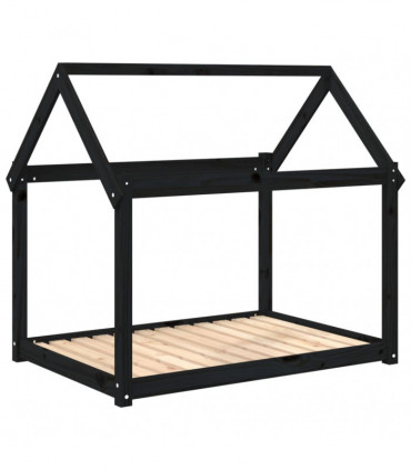 Dog Bed Black 111x80x100 cm Solid Wood Pine