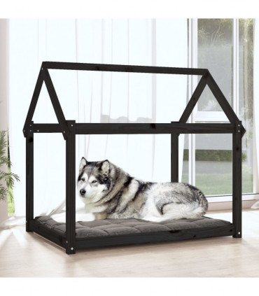 Dog Bed Black 111x80x100 cm Solid Wood Pine