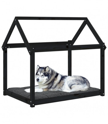 Dog Bed Black 111x80x100 cm Solid Wood Pine