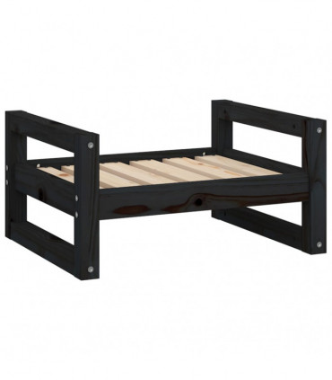 Dog Bed Black 55.5x45.5x28 cm Solid Pine Wood