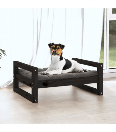 Dog Bed Black 55.5x45.5x28 cm Solid Pine Wood