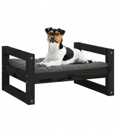 Dog Bed Black 55.5x45.5x28 cm Solid Pine Wood
