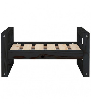 Dog Bed Black 55.5x45.5x28 cm Solid Pine Wood