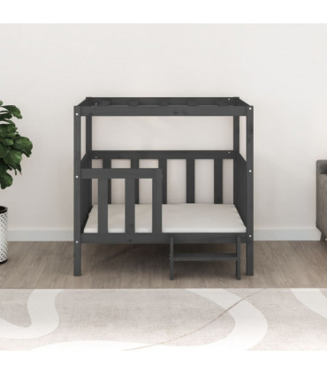 Dog Bed Grey 105.5 x 83.5 x 100 cm Solid Wood Pine