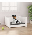 Dog Bed White 55.5x45.5x28 cm Solid Pine Wood