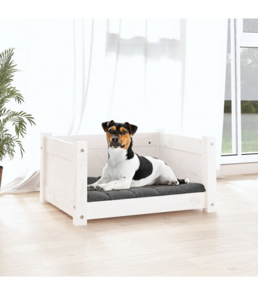 Dog Bed White 55.5x45.5x28 cm Solid Pine Wood