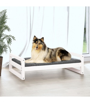 Dog Bed White 95.5x65.5x28 cm Solid Pine Wood