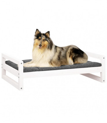 Dog Bed White 95.5x65.5x28 cm Solid Pine Wood