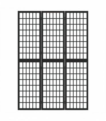 Folding 3-Panel Room Divider Japanese Style 120x170 cm Black