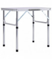 Folding Camping Table White Aluminium 60x45 cm