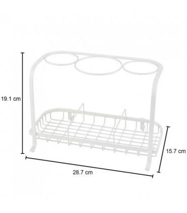 Freestanding Hair Dryer & Straighteners Holder Storage Stand Cable Tidy in Cream