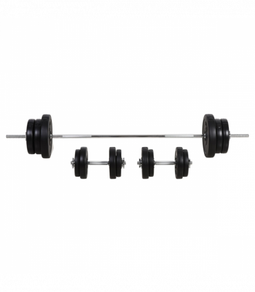 HOMCOM Dumbbells and Barbell Set with 65kg Adjustable Weights for Home Gym