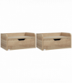 HOMCOM Floating Nightstand Set of 2, Wall Mounted Bedside Table with Drawer