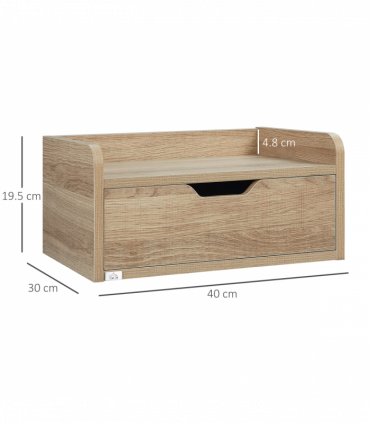 HOMCOM Floating Nightstand Set of 2, Wall Mounted Bedside Table with Drawer