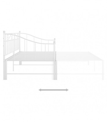 Pull-out Sofa Bed Frame White Metal 90x200 cm