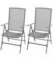 Stackable Garden Chairs 2 pcs Steel Grey
