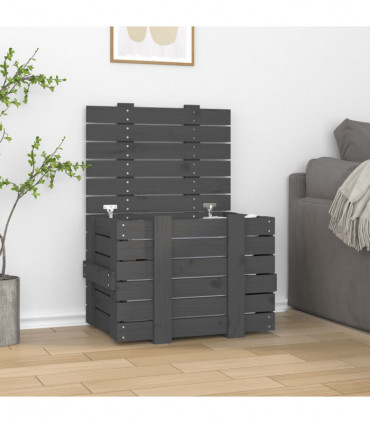 Storage Box Grey 58x40.5x42 cm Solid Wood Pine