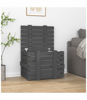 Storage Box Grey 58x40.5x42 cm Solid Wood Pine