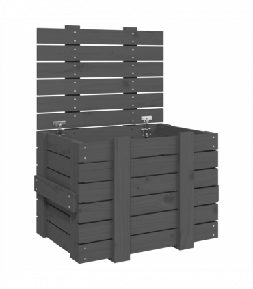 Storage Box Grey 58x40.5x42 cm Solid Wood Pine