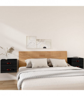 Wall-mounted Bedside Cabinets 2 pcs Black 50x36x40 cm