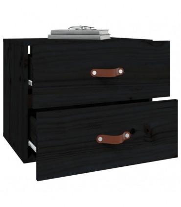 Wall-mounted Bedside Cabinets 2 pcs Black 50x36x40 cm