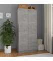 Wardrobe Concrete Grey 80x52x180 cm Engineered Wood