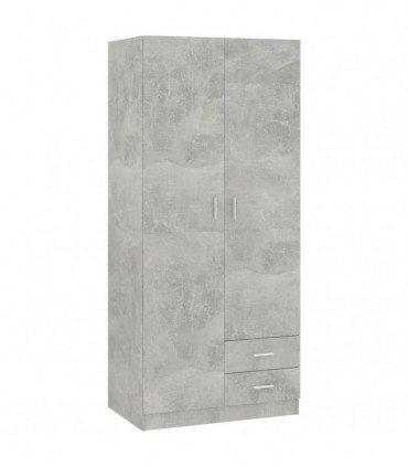 Wardrobe Concrete Grey 80x52x180 cm Engineered Wood