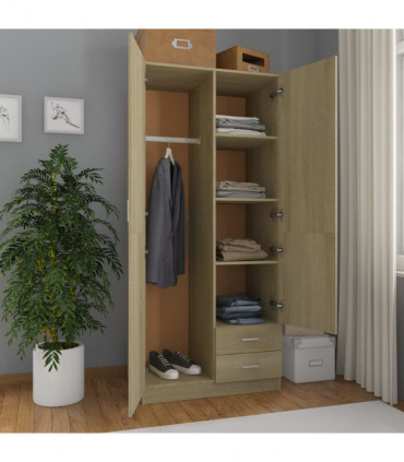 Wardrobe Sonoma Oak 80x52x180 cm Engineered Wood