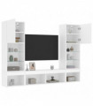 vidaXL 5 Piece TV Wall Units with LED White Engineered Wood