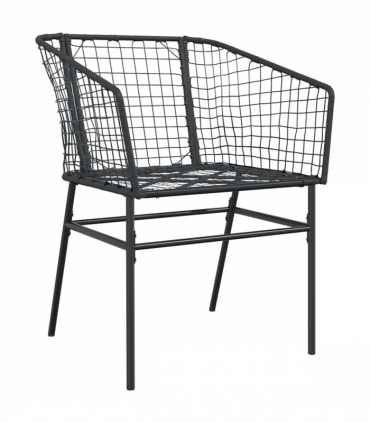 vidaXL 7 Piece Garden Dining Set Black Poly Rattan Glass