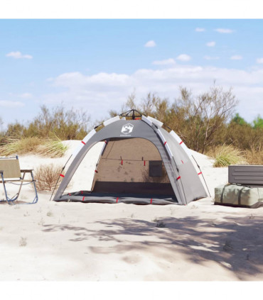 vidaXL Beach Tent 2-Person Grey Quick Release Waterproof