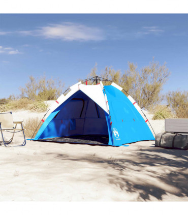 vidaXL Beach Tent 3-Person Azure Blue Quick Release Waterproof
