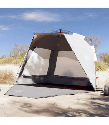 vidaXL Beach Tent 3-Person Grey Quick Release Waterproof