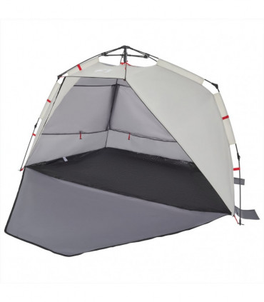 vidaXL Beach Tent 3-Person Grey Quick Release Waterproof