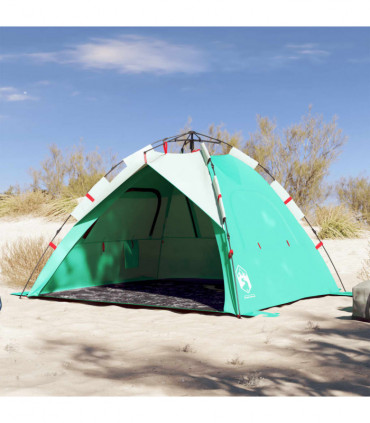 vidaXL Beach Tent 3-Person Sea Green Quick Release Waterproof