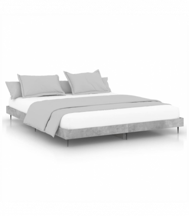 vidaXL Bed Frame Concrete Grey 120x200 cm Engineered Wood